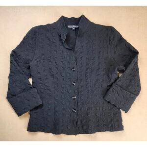 Courtney Washington S/XS Black Pucker Resort Stretchy Shacket $159